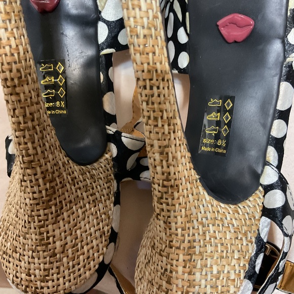 Promise Black & White Polka Dot High Heel Shoes - Picture 8 of 9
